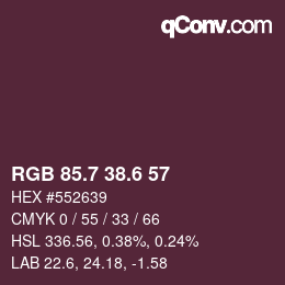 カラーコード: RGB 85.7 38.6 57 | qconv.com