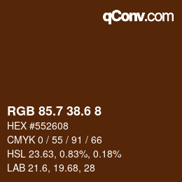 カラーコード: RGB 85.7 38.6 8 | qconv.com
