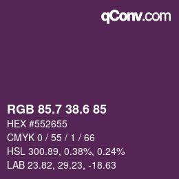カラーコード: RGB 85.7 38.6 85 | qconv.com