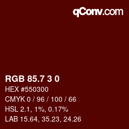 カラーコード: RGB 85.7 3 0 | qconv.com