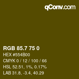 カラーコード: RGB 85.7 75 0 | qconv.com