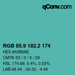 Color code: RGB 85.9 182.2 174 | qconv.com