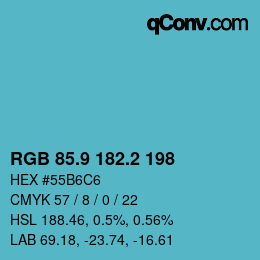 Color code: RGB 85.9 182.2 198 | qconv.com