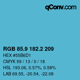Color code: RGB 85.9 182.2 209 | qconv.com