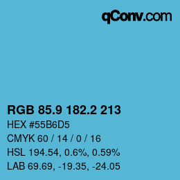 カラーコード: RGB 85.9 182.2 213 | qconv.com