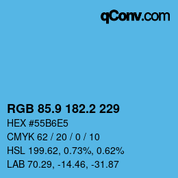 Color code: RGB 85.9 182.2 229 | qconv.com