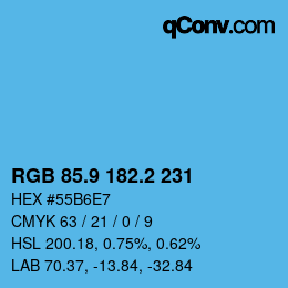 Color code: RGB 85.9 182.2 231 | qconv.com