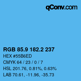Color code: RGB 85.9 182.2 237 | qconv.com