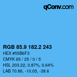 Color code: RGB 85.9 182.2 243 | qconv.com
