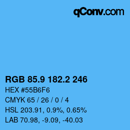 Color code: RGB 85.9 182.2 246 | qconv.com