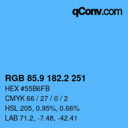 Color code: RGB 85.9 182.2 251 | qconv.com
