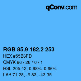 Color code: RGB 85.9 182.2 253 | qconv.com