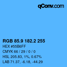 Color code: RGB 85.9 182.2 255 | qconv.com
