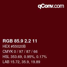 Color code: RGB 85.9 2.2 11 | qconv.com