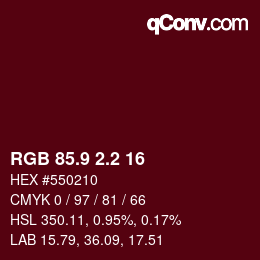 Color code: RGB 85.9 2.2 16 | qconv.com