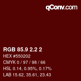 カラーコード: RGB 85.9 2.2 2 | qconv.com