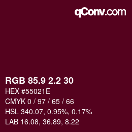 カラーコード: RGB 85.9 2.2 30 | qconv.com