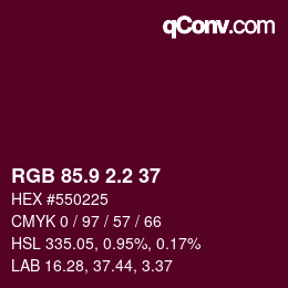 カラーコード: RGB 85.9 2.2 37 | qconv.com