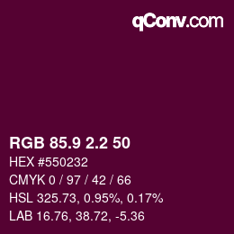 カラーコード: RGB 85.9 2.2 50 | qconv.com