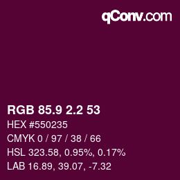 カラーコード: RGB 85.9 2.2 53 | qconv.com