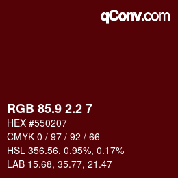 カラーコード: RGB 85.9 2.2 7 | qconv.com