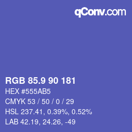 カラーコード: RGB 85.9 90 181 | qconv.com
