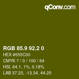 カラーコード: RGB 85.9 92.2 0 | qconv.com