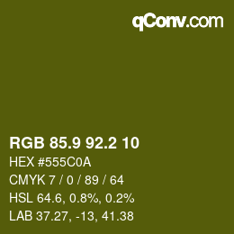 カラーコード: RGB 85.9 92.2 10 | qconv.com