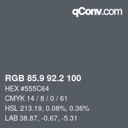 カラーコード: RGB 85.9 92.2 100 | qconv.com