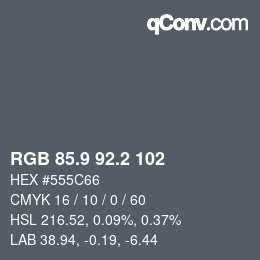 Color code: RGB 85.9 92.2 102 | qconv.com