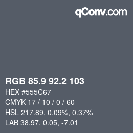Color code: RGB 85.9 92.2 103 | qconv.com