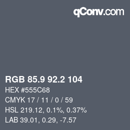 カラーコード: RGB 85.9 92.2 104 | qconv.com
