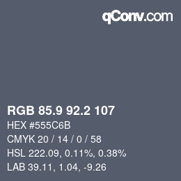 Farbcode: RGB 85.9 92.2 107 | qconv.com