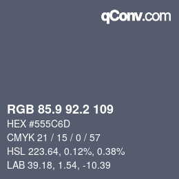カラーコード: RGB 85.9 92.2 109 | qconv.com