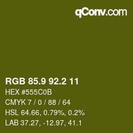 カラーコード: RGB 85.9 92.2 11 | qconv.com