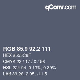 Color code: RGB 85.9 92.2 111 | qconv.com