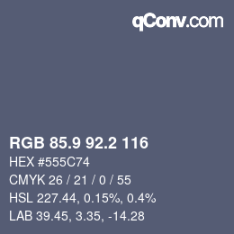 Color code: RGB 85.9 92.2 116 | qconv.com
