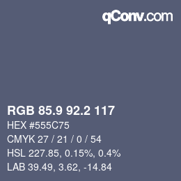 Color code: RGB 85.9 92.2 117 | qconv.com