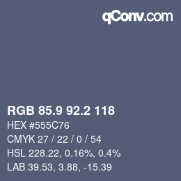 Color code: RGB 85.9 92.2 118 | qconv.com