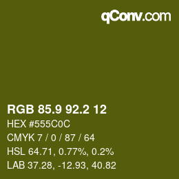 カラーコード: RGB 85.9 92.2 12 | qconv.com