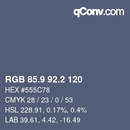 Color code: RGB 85.9 92.2 120 | qconv.com