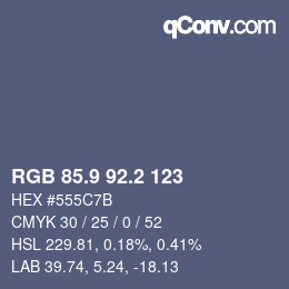 Color code: RGB 85.9 92.2 123 | qconv.com