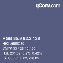 Color code: RGB 85.9 92.2 128 | qconv.com