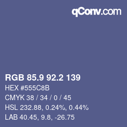 Color code: RGB 85.9 92.2 139 | qconv.com