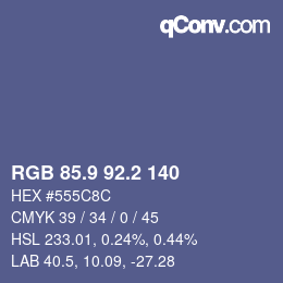 Color code: RGB 85.9 92.2 140 | qconv.com