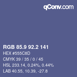 Color code: RGB 85.9 92.2 141 | qconv.com