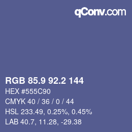 Color code: RGB 85.9 92.2 144 | qconv.com
