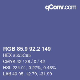 Color code: RGB 85.9 92.2 149 | qconv.com