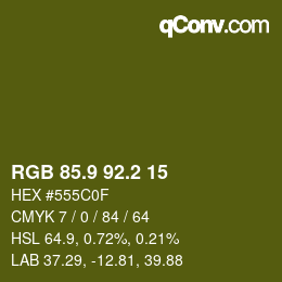 カラーコード: RGB 85.9 92.2 15 | qconv.com
