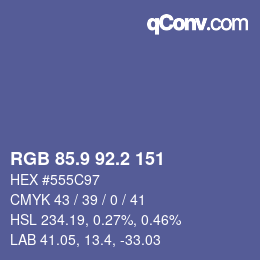 カラーコード: RGB 85.9 92.2 151 | qconv.com